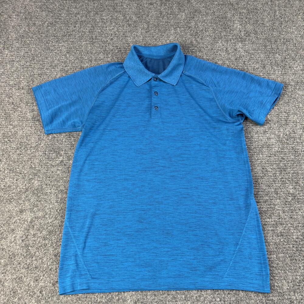Lululemon Polo Shirt Mens Medium Blue Heather Performance Golf